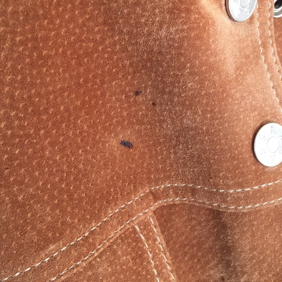 Brown suede jacket with snap buttons - Picture 9 of 12